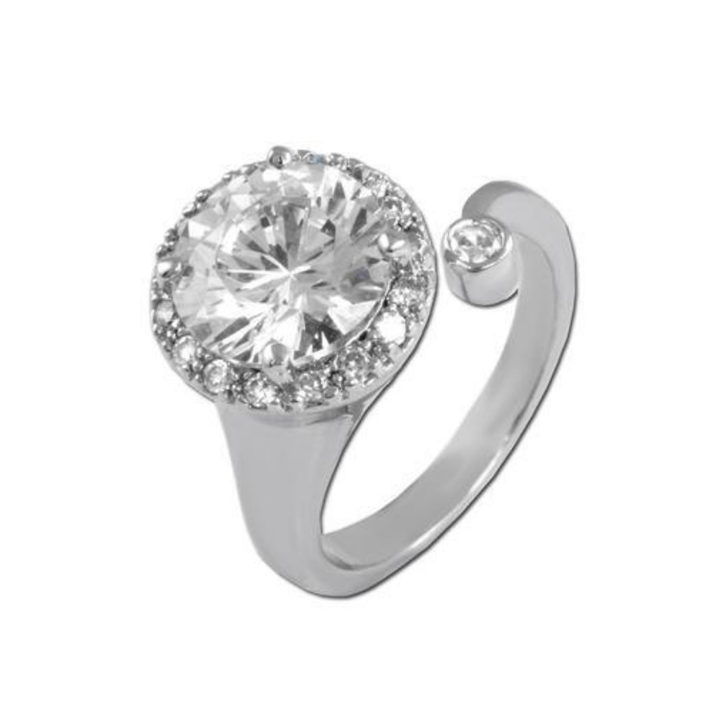 925 Silver Wrap Around CZ Diamond Ring